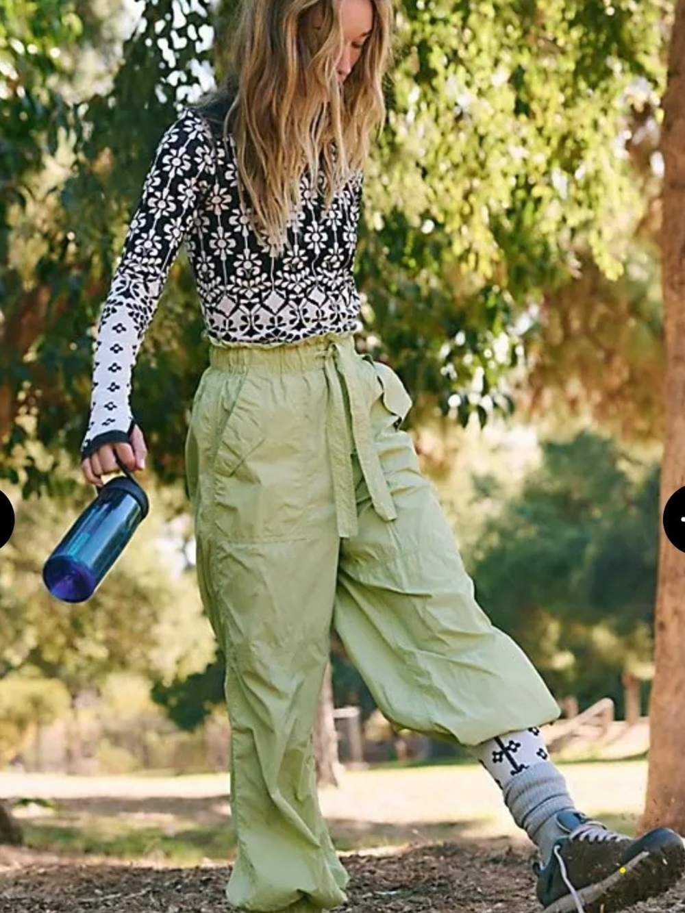 Free People Into The Woods Light Green Pants Size Medium